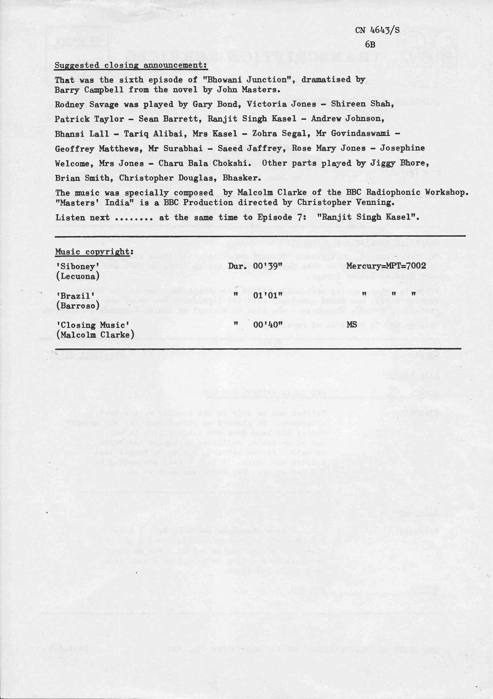 Inserts from CN 4643 S 3